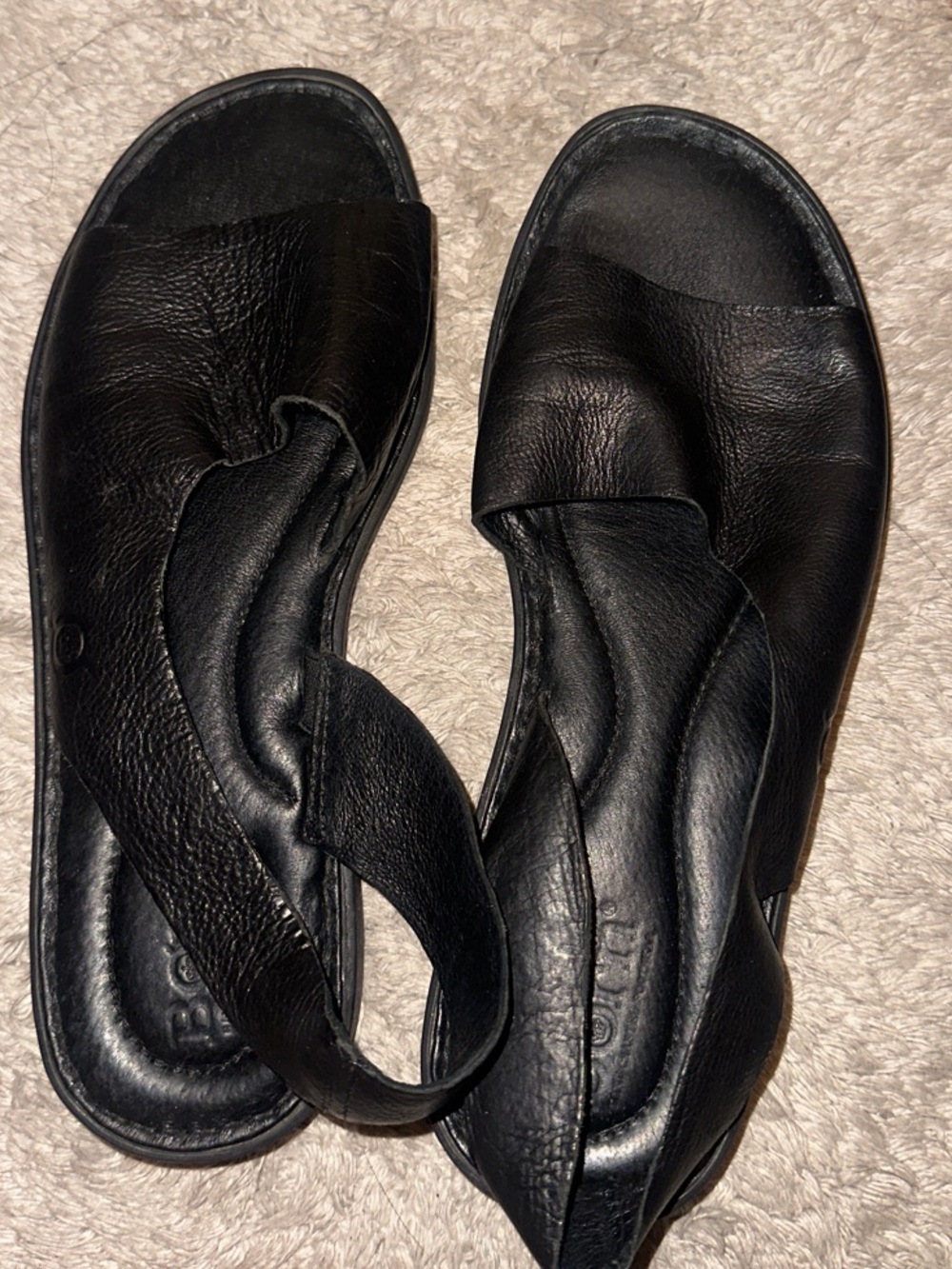 Born Black Leather Slingback Sandals